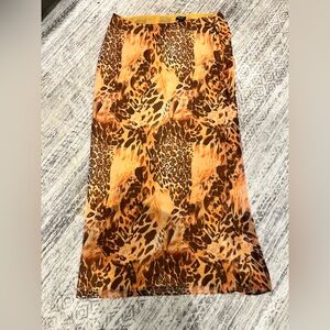 Leopard Print Sheer Skirt